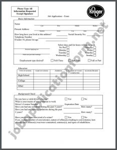 Kroger Application Form PDF