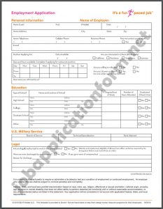 Dunkin' Job Application Form