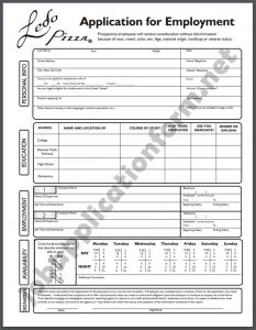 Ledo Pizza Application Form PDF