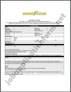 Goodyear Application Form PDF