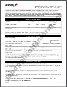 Aramark Application Form PDF