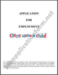 Once Upon a Child Application Form PDF