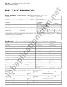 Old Navy Application Form