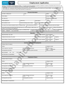 OshKosh B'gosh Application Form