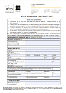 pikitup job application form
